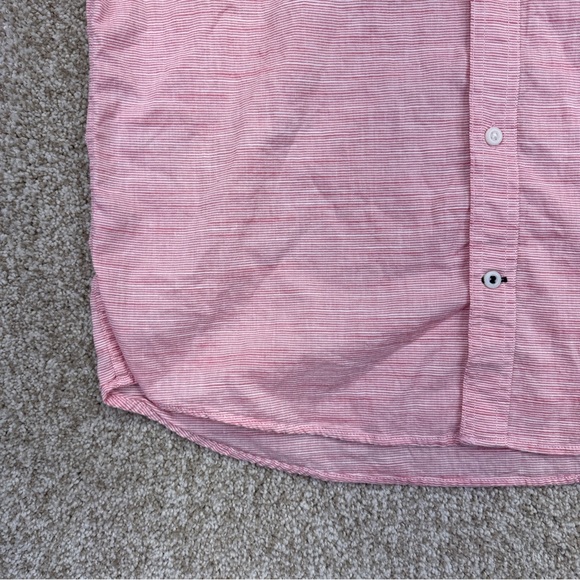 NWT IZOD Salwater Men's Pink Short Sleeve Shirt Size M Short Sleeve Stripe - Picture 4 of 14